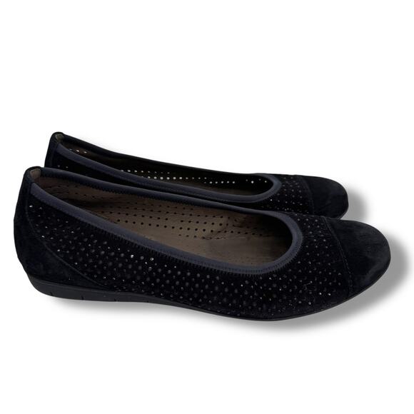 Gabor Hovercraft shoes 8.5 ballet flats perforated suede leather slip on comfort - Picture 1 of 8